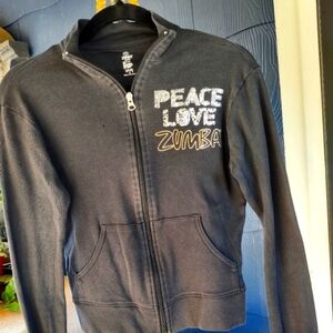Zumba Bedazzled front zip jacket Size Small